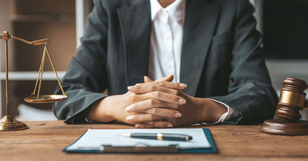 A negligent security lawyer in a desk