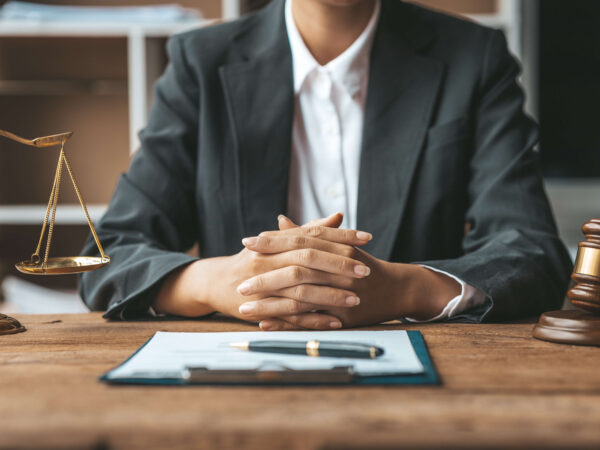 A negligent security lawyer in a desk