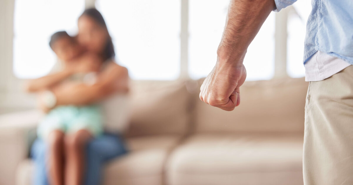 Closeup shot of an angry abusive man's fist