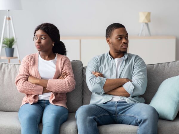 Disappointed african-american couple having relationship issues
