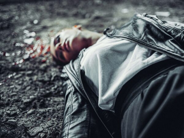 deceased person on the floor after a fatal accident