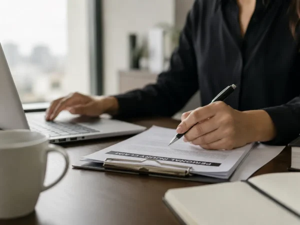 Trabajo centrado en una reclamación legal.